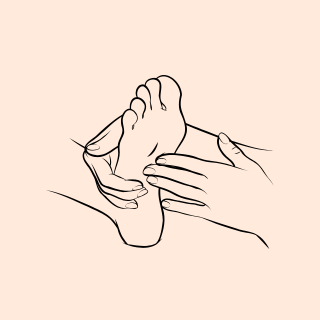 Massage pad abhyanga ayurvédique des pieds avec bol kansu